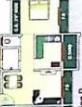 Floor plan of 1 BHK 381 Sq. Ft. Apartment in Happy Home Residency, Thane