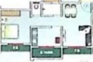 Floor plan of 1 BHK 506 Sq. Ft. Apartment in Happy Home Residency, Thane