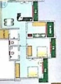 Floor plan of 2 BHK 629 Sq. Ft. Apartment in Happy Home Residency, Thane