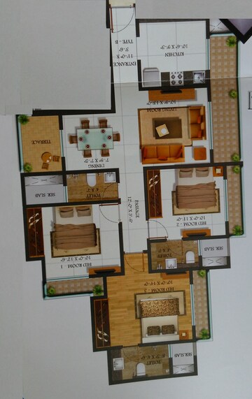  3 BHK Apartment at Harmony Sky Suites, Ghodbunder Road – for Rent