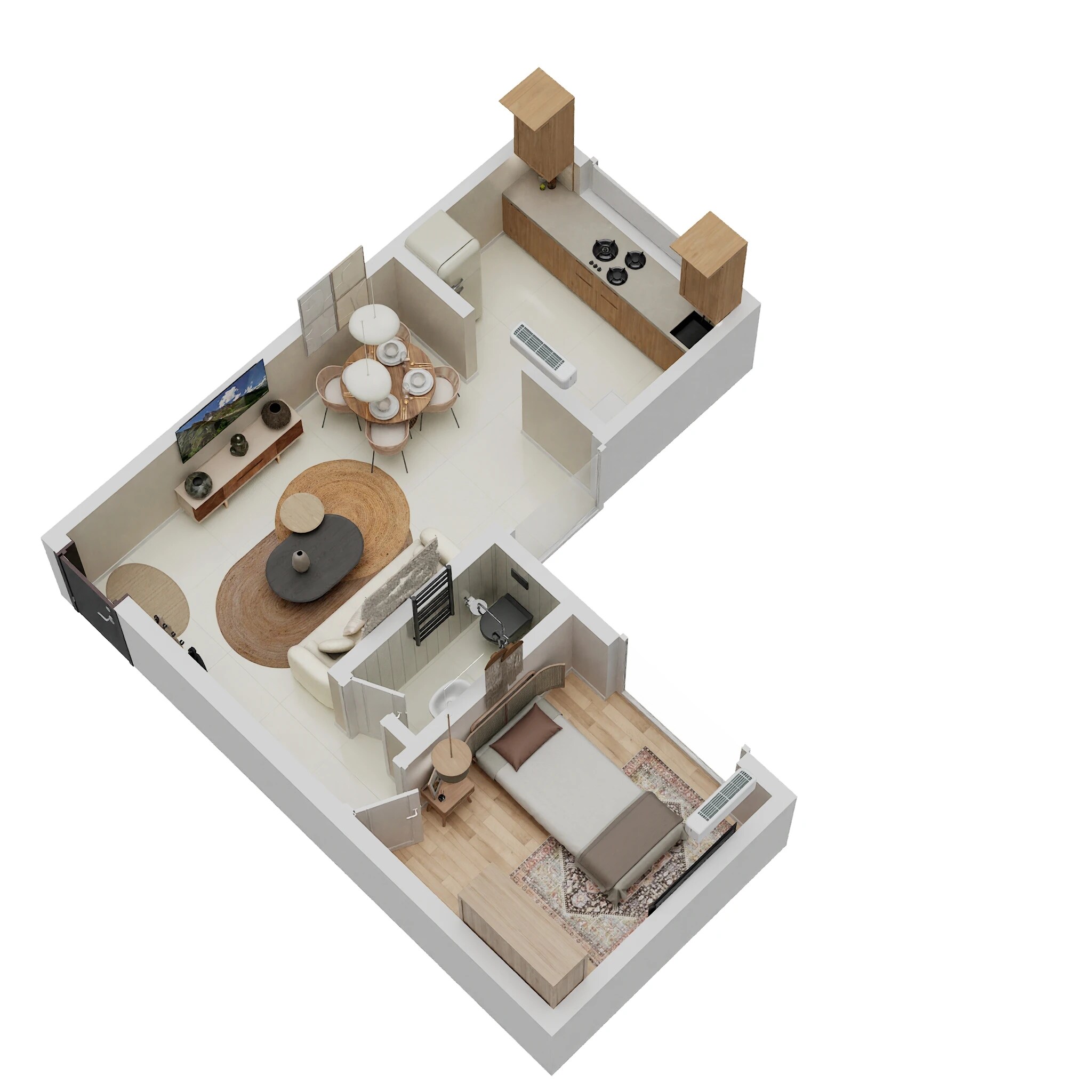 Floor plan of 1 BHK Apartment - 375 sq. ft. in Haware Intelligentia Segment, Thane