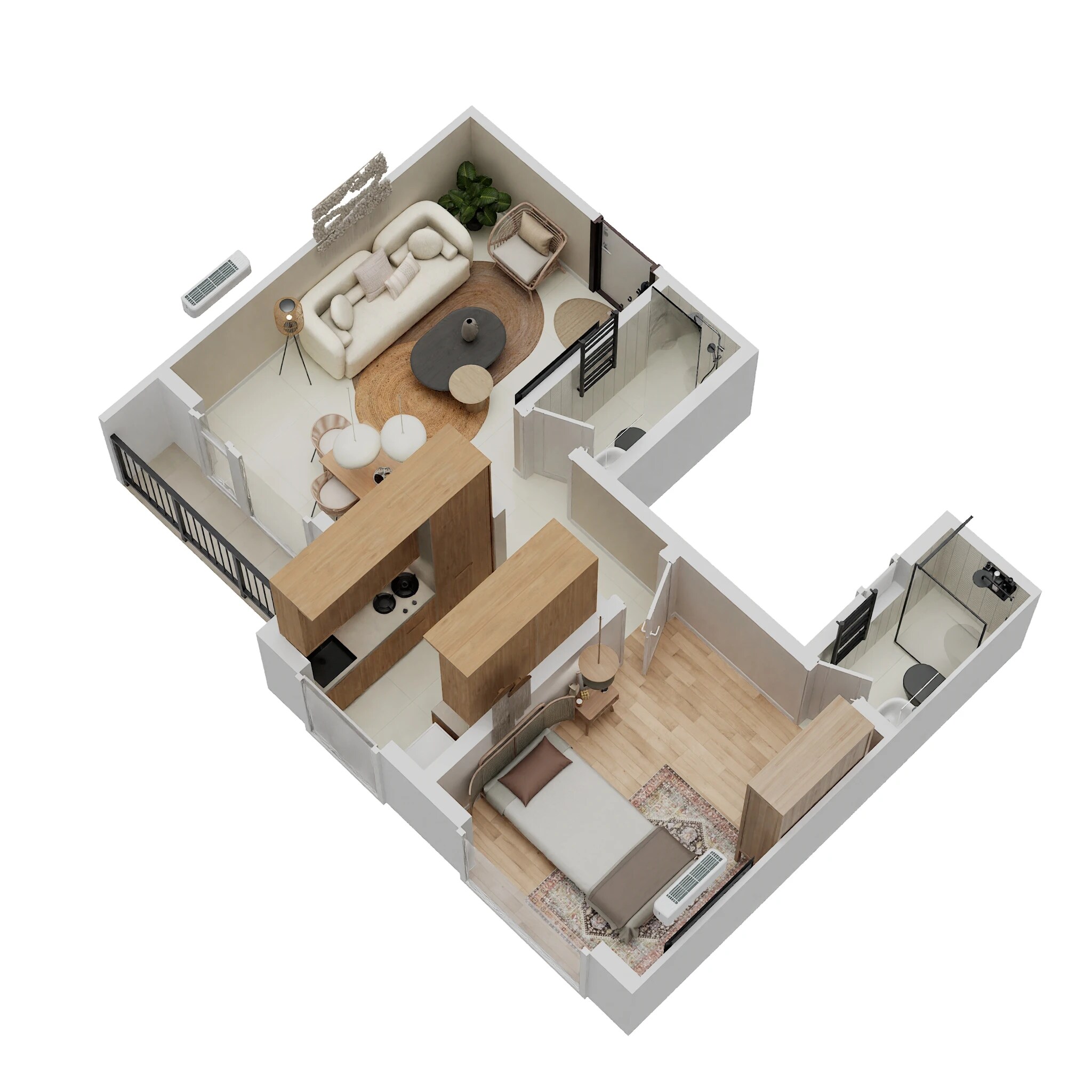 Floor plan of 1 BHK Apartment - 445 sq. ft. in Haware Intelligentia Segment, Thane