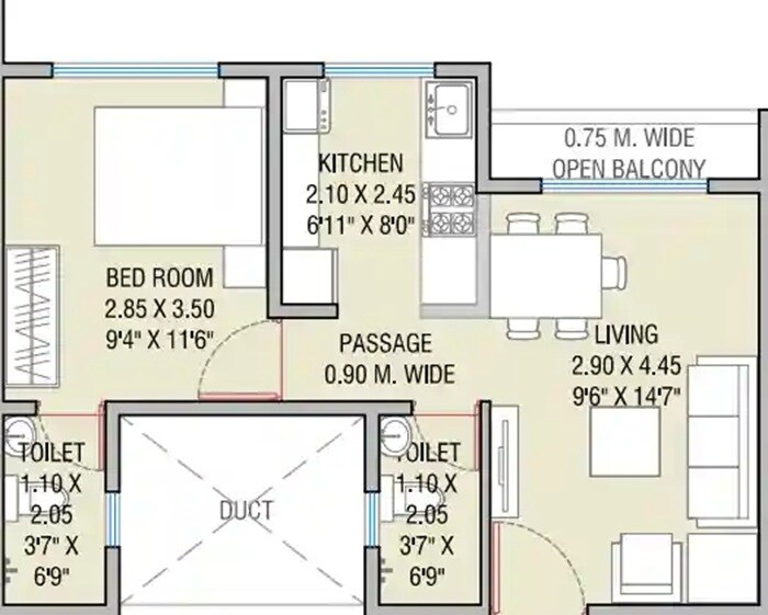 Other, haware-intelligentia-segment 1 Bedroom 445 Sq.Ft. Apartment In Ghodbunder Road Thane 9663606