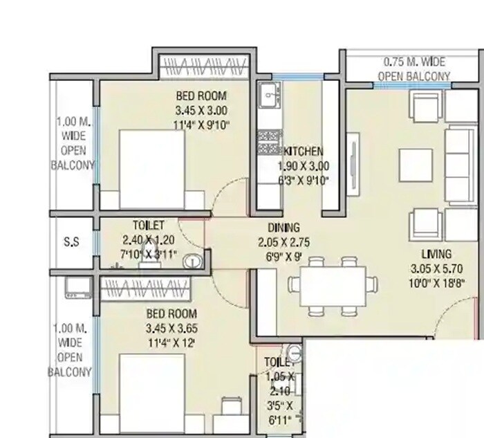 Other, haware-intelligentia-segment 2 Bedroom 770 Sq.Ft. Apartment In Ghodbunder Road Thane 9663815