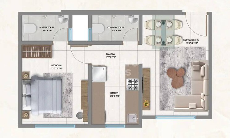Other, haware-my-first-home 1 Bedroom 360 Sq.Ft. Apartment In Shilgaon Thane 8253533
