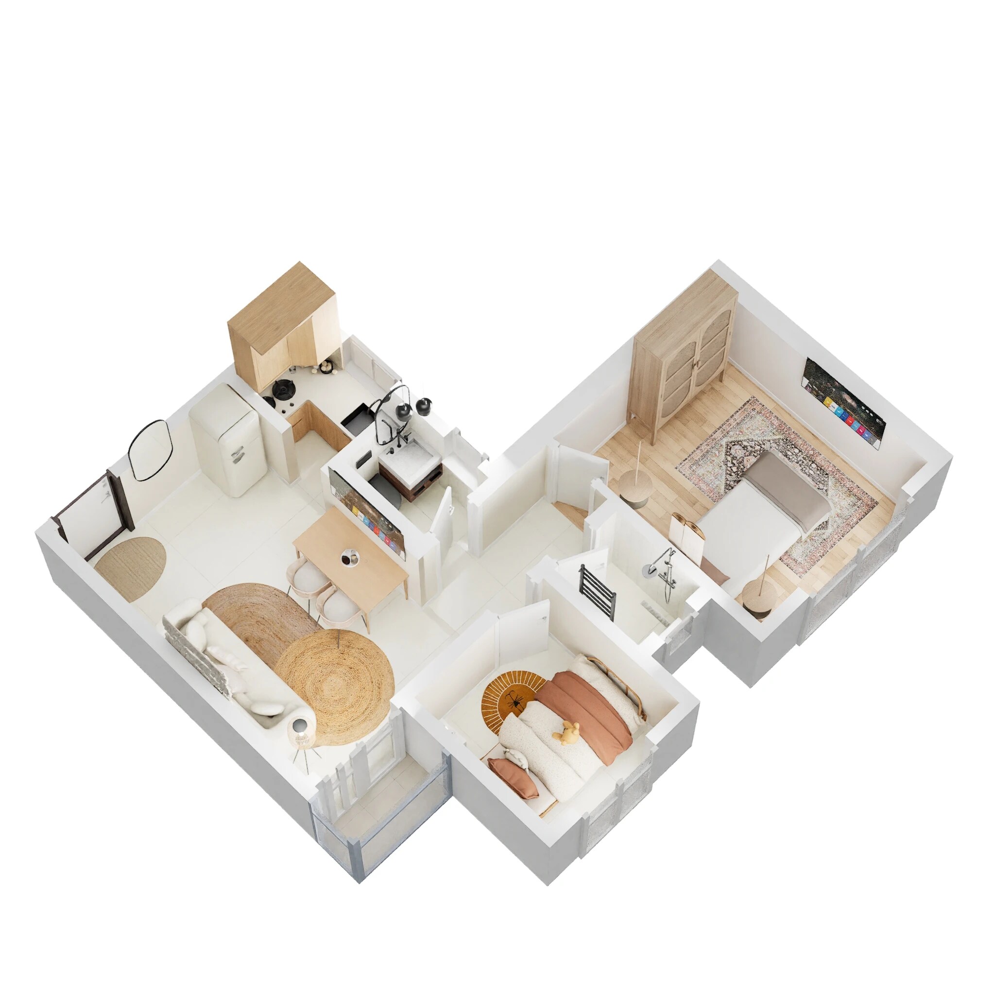 Floor plan of 1 BHK Apartment - 546 sq. ft. in Haware My First Home, Thane