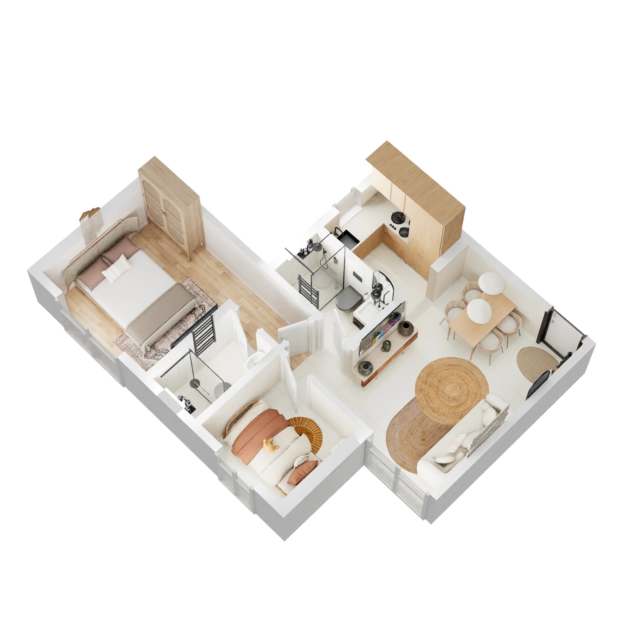 Floor plan of 2 BHK Apartment - 530 sq. ft. in Haware My First Home, Thane