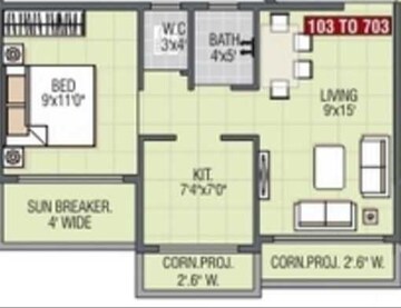  1 BHK Apartment at Himanshu Mount View, Ambernath – for Rent