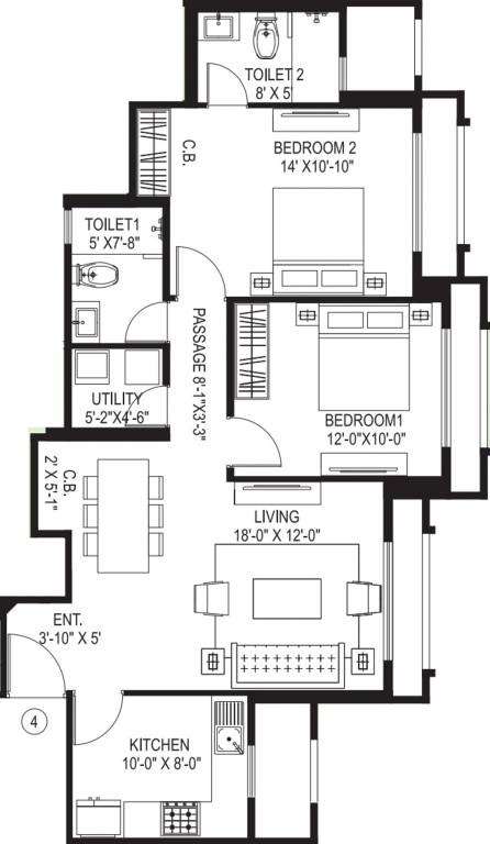 2 BHK 731 Sq. Ft. Apartment in Hiranandani Estate Flamingo