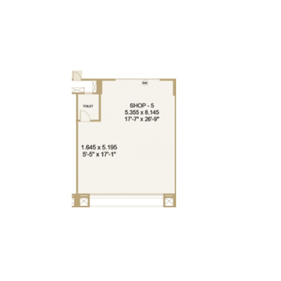 Floor plan of 596 Sq. Ft. Retail Shop in Hiranandani Estate Trafford, Thane