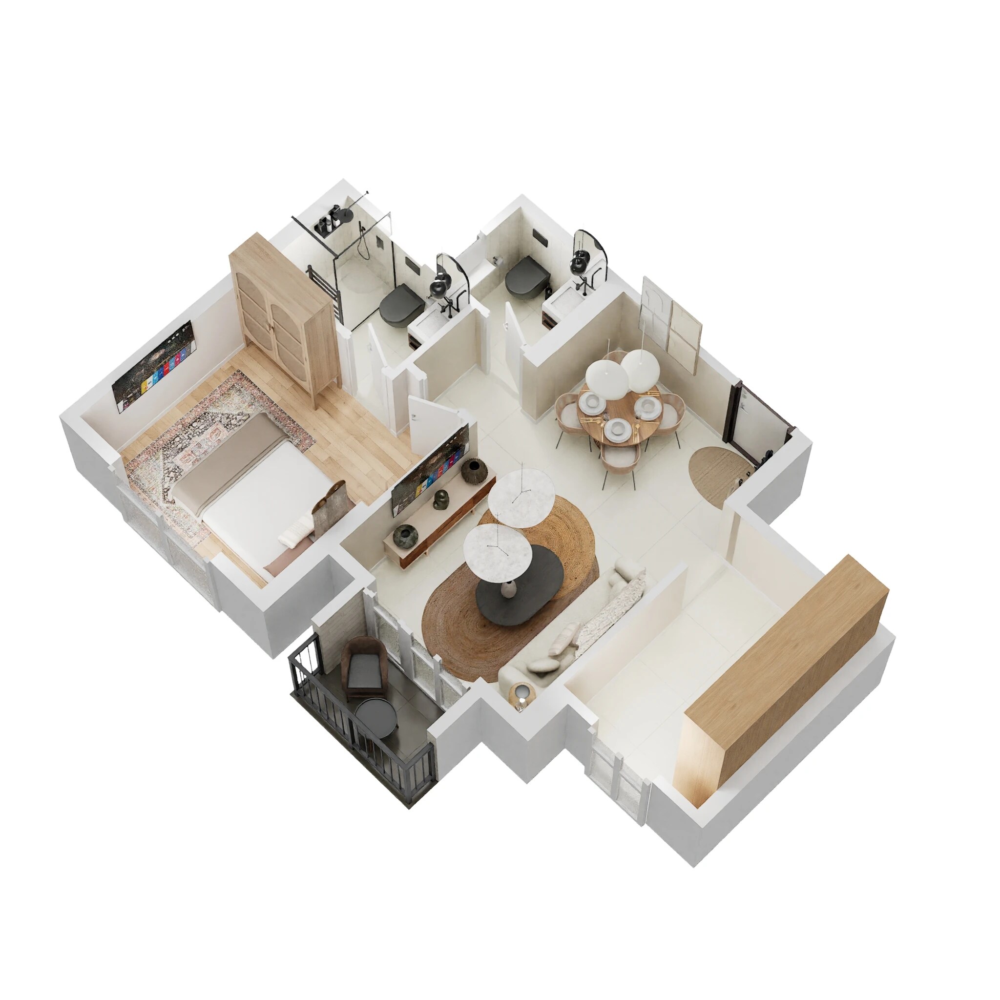 Floor plan of 1 BHK 425 Sq. Ft. Apartment in Hiranandani Woodspring, Thane