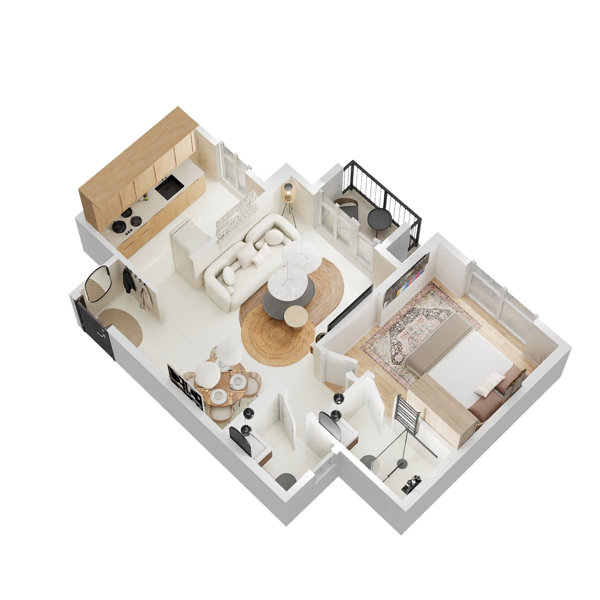 Floor plan of 1 BHK 442 Sq. Ft. Apartment in Hiranandani Woodspring, Thane