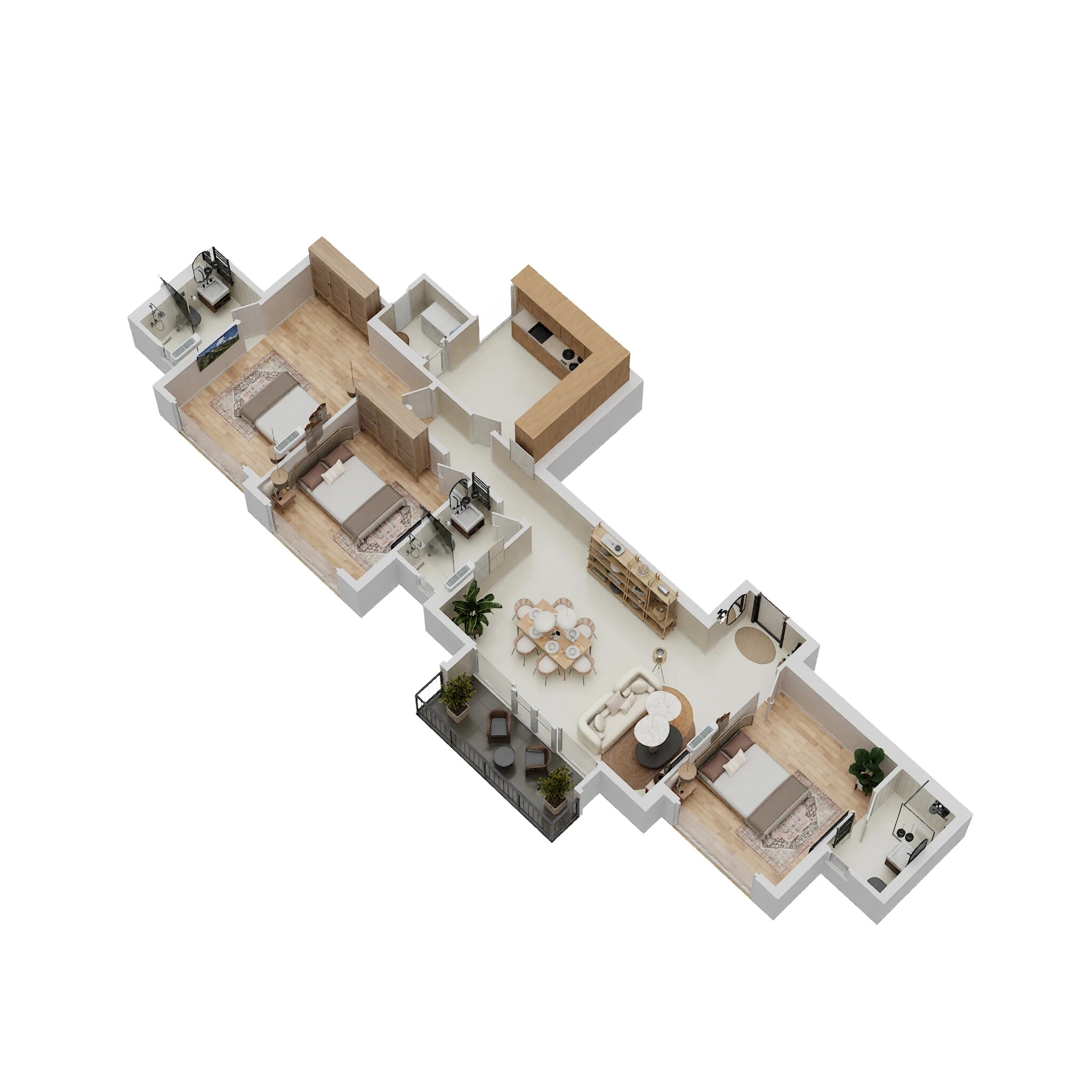 3 BHK 1088 Sq. Ft. Apartment