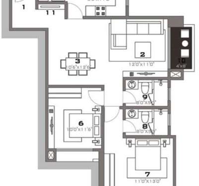 hiranandani tiara apartment 2 bhk 910sqft 20213308123302