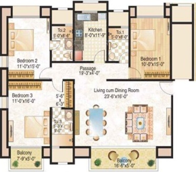 Other, hiranandani-tribeca 3 Bedroom 1765 Sq.Ft. Apartment In Ghodbunder Road Thane 8650027