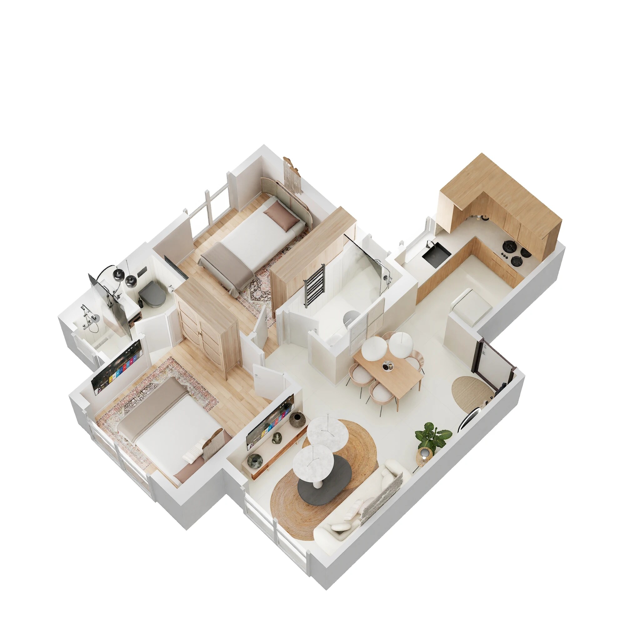 Floor plan of 2 BHK 483 Sq. Ft. Apartment in Hiranandani Westgate, Thane