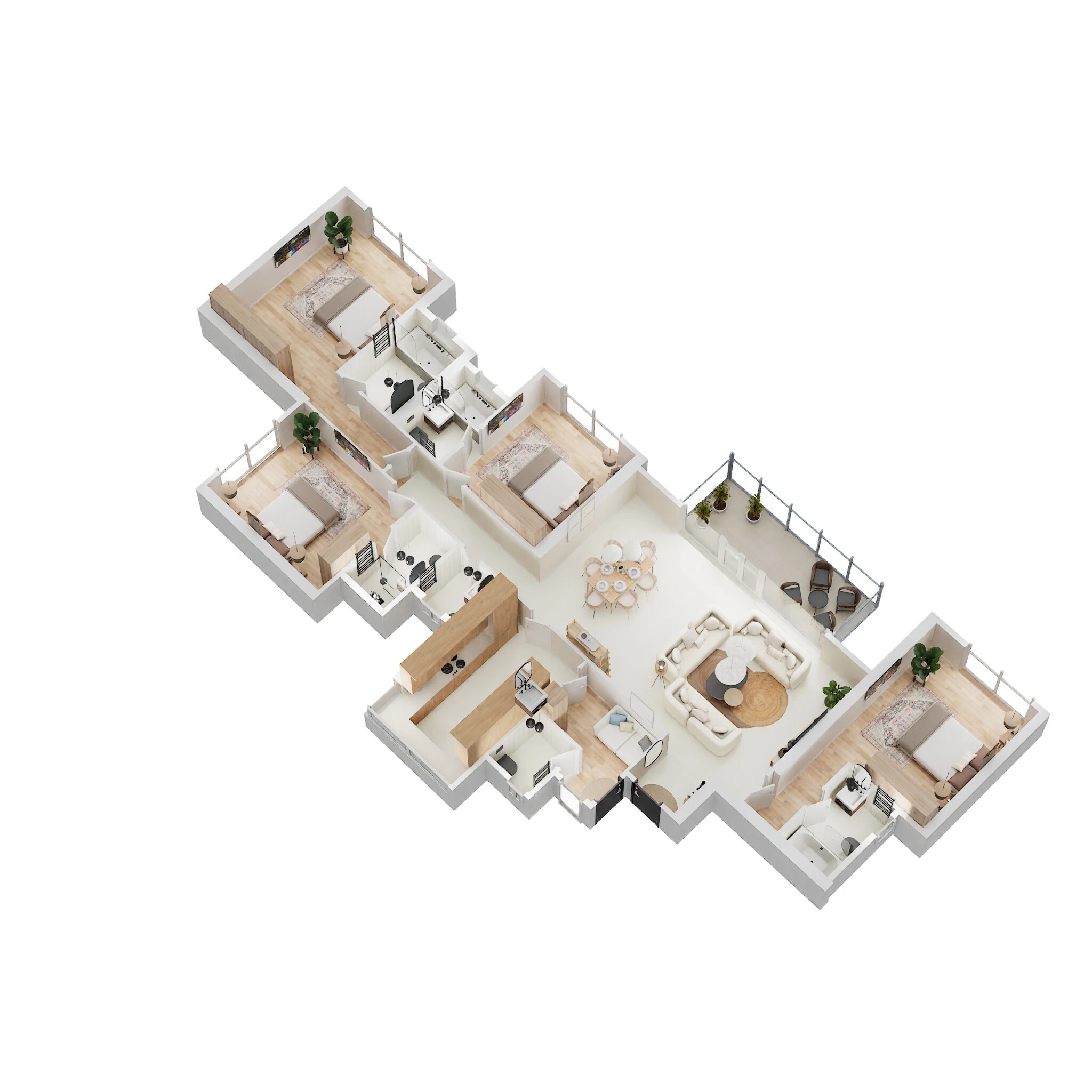 Floor plan of 4 BHK 1761 Sq. Ft. Apartment in Hiranandani Westgate, Thane
