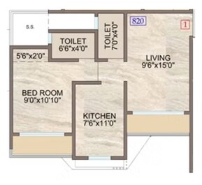 1 BHK 449 Sq. Ft. Apartment in Hiya Avenue