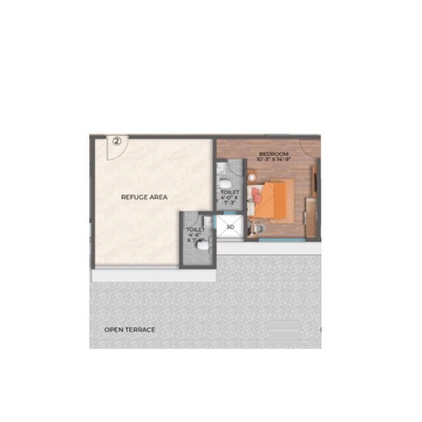 Floor plan of 1 BHK 540 Sq. Ft. Apartment in HK Silver Palace, Thane