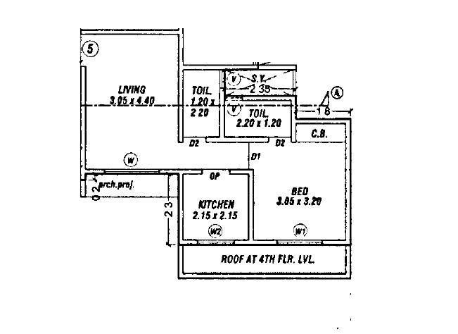 Floor plan of 1 BHK 450 Sq. Ft. Apartment in Horizon Bhumi, Thane