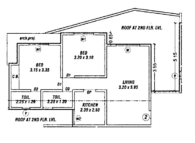 Floor plan of 2 BHK 657 Sq. Ft. Apartment in Horizon Bhumi, Thane