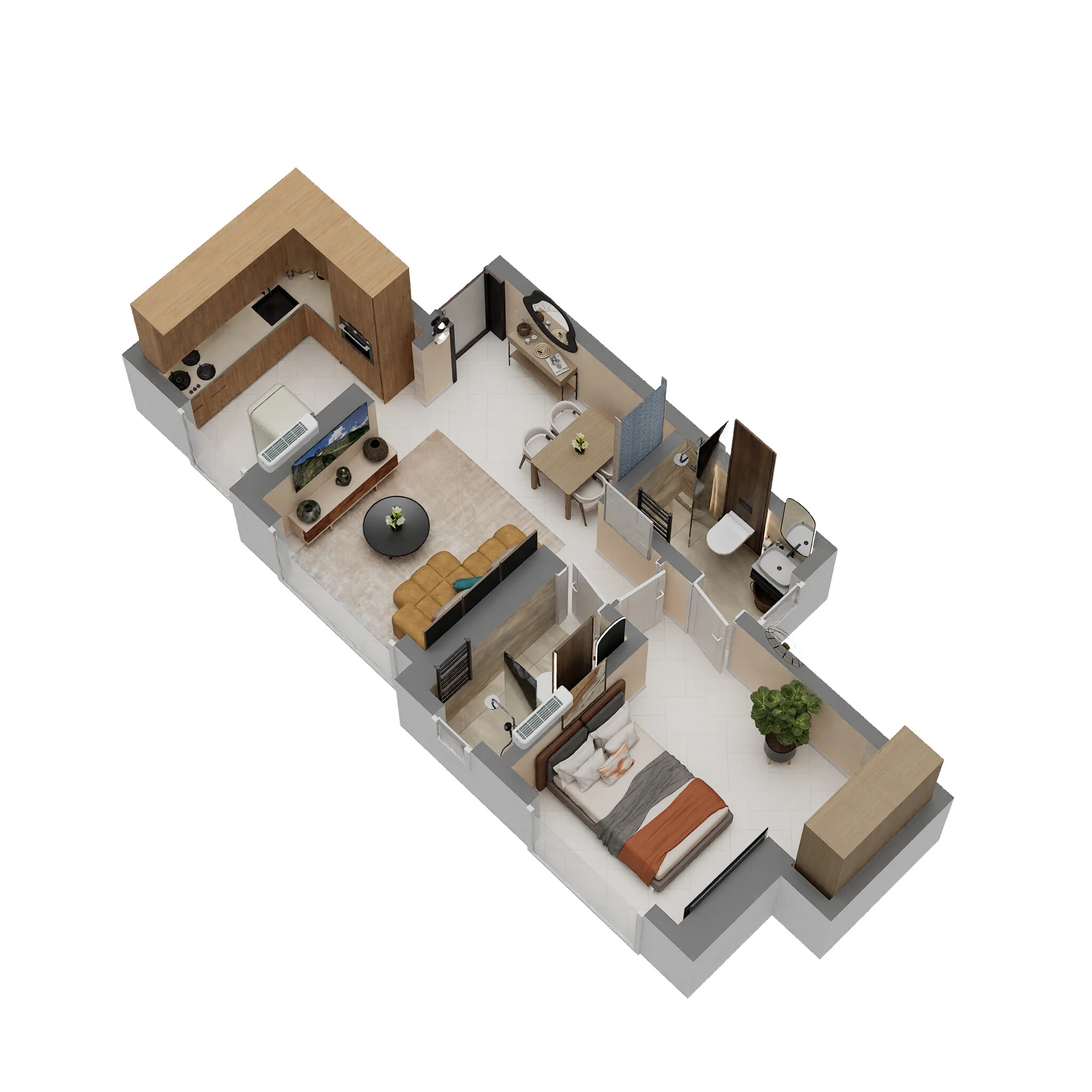 Floor plan of 1 BHK 403 Sq. Ft. Apartment in Horizon Pearl, Thane