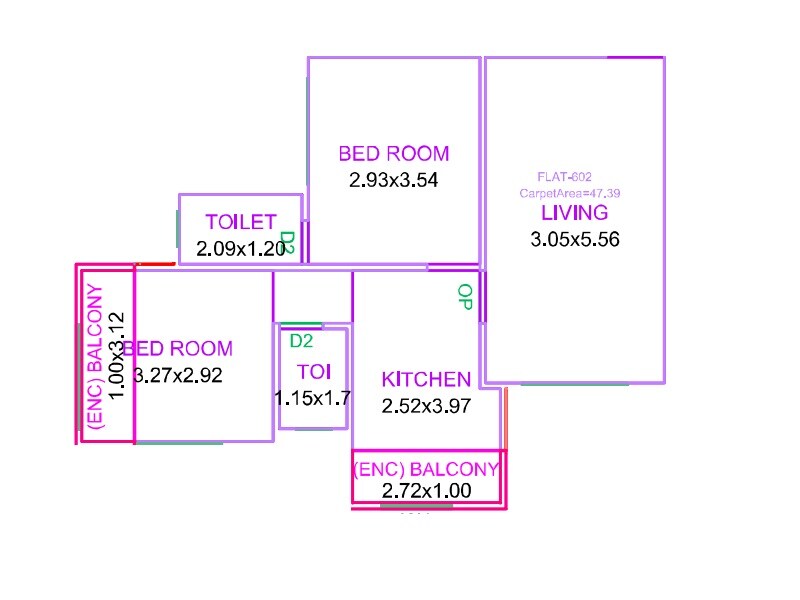 2 BHK 510 Sq. Ft. Apartment