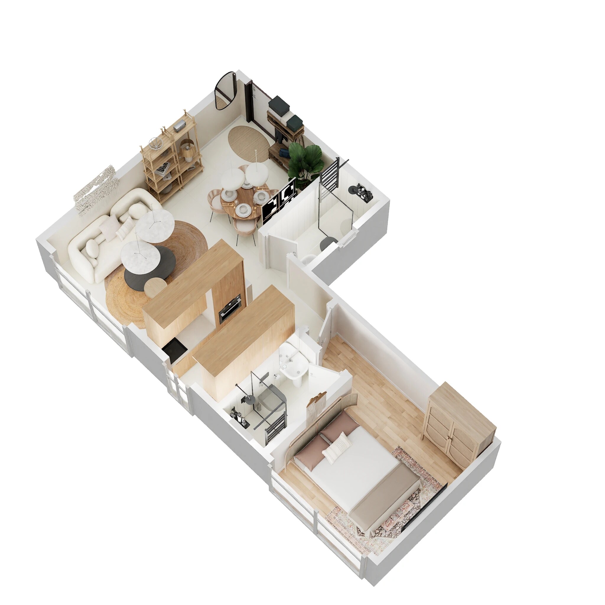 Floor plan of 1 BHK 455 Sq. Ft. Apartment in Jaydeep La Residency, Thane