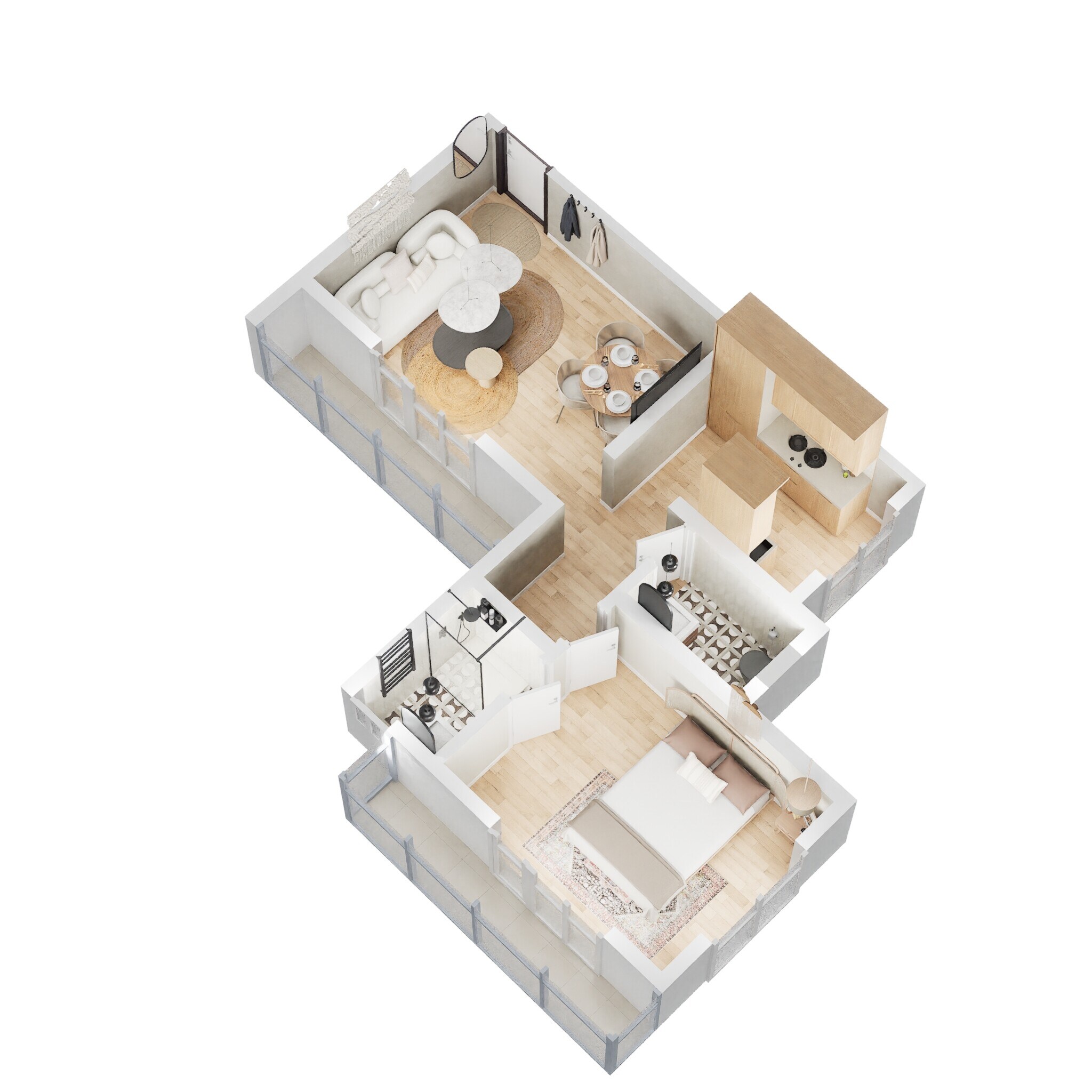 Floor plan of 1 BHK 374 Sq. Ft. Apartment in Jewel Heights Badlapur, Thane