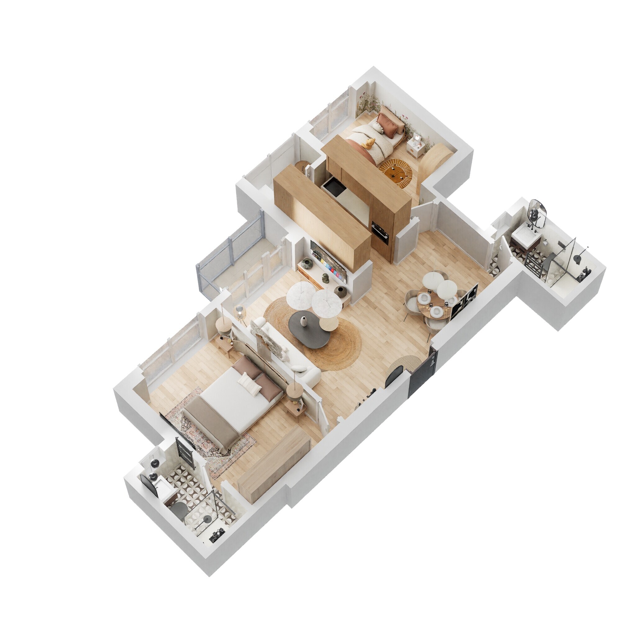 Floor plan of 2 BHK 434 Sq. Ft. Apartment in Jewel Heights Badlapur, Thane