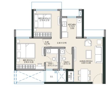  2 BHK Apartment at JP Codename Lottery, Kasarvadavali – for Sale