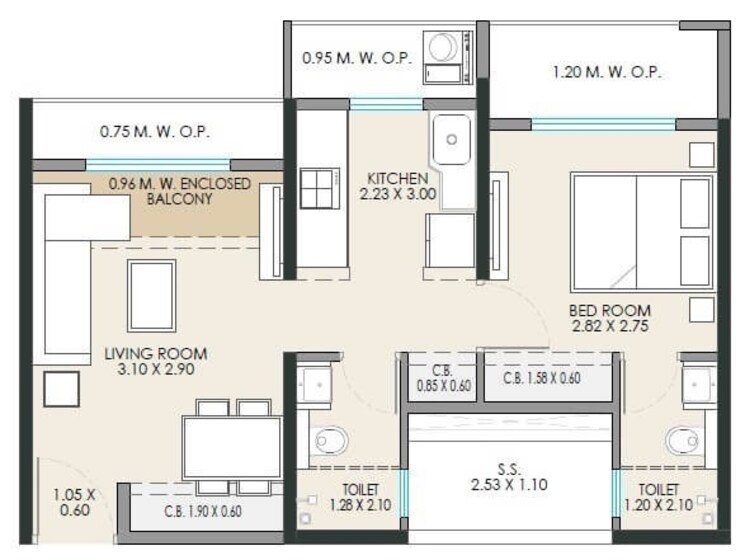 Other, jp-north-elara 1 Bedroom 309 Sq.Ft. Apartment In Mira Road Thane 8739358