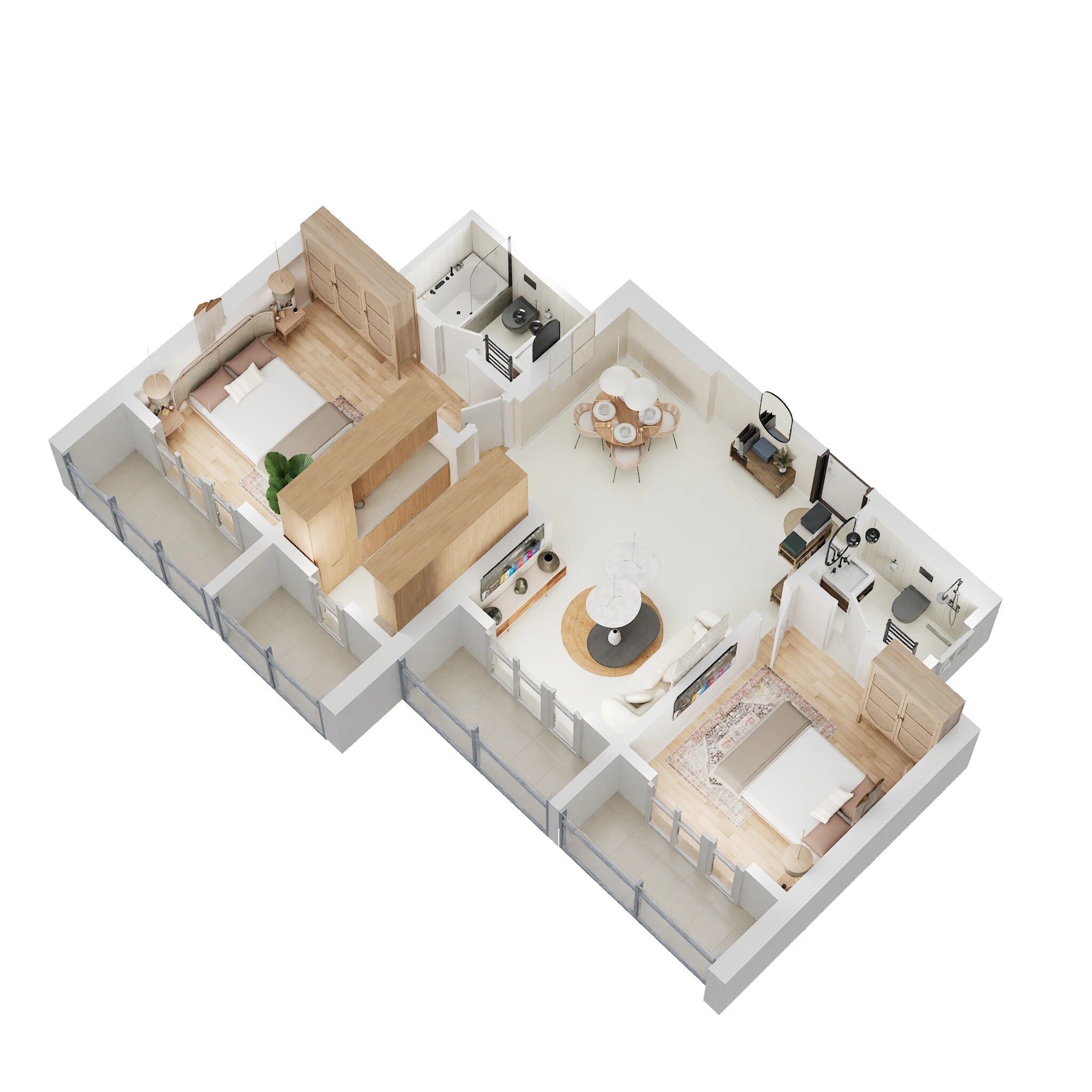 2 BHK 606 Sq. Ft. Apartment