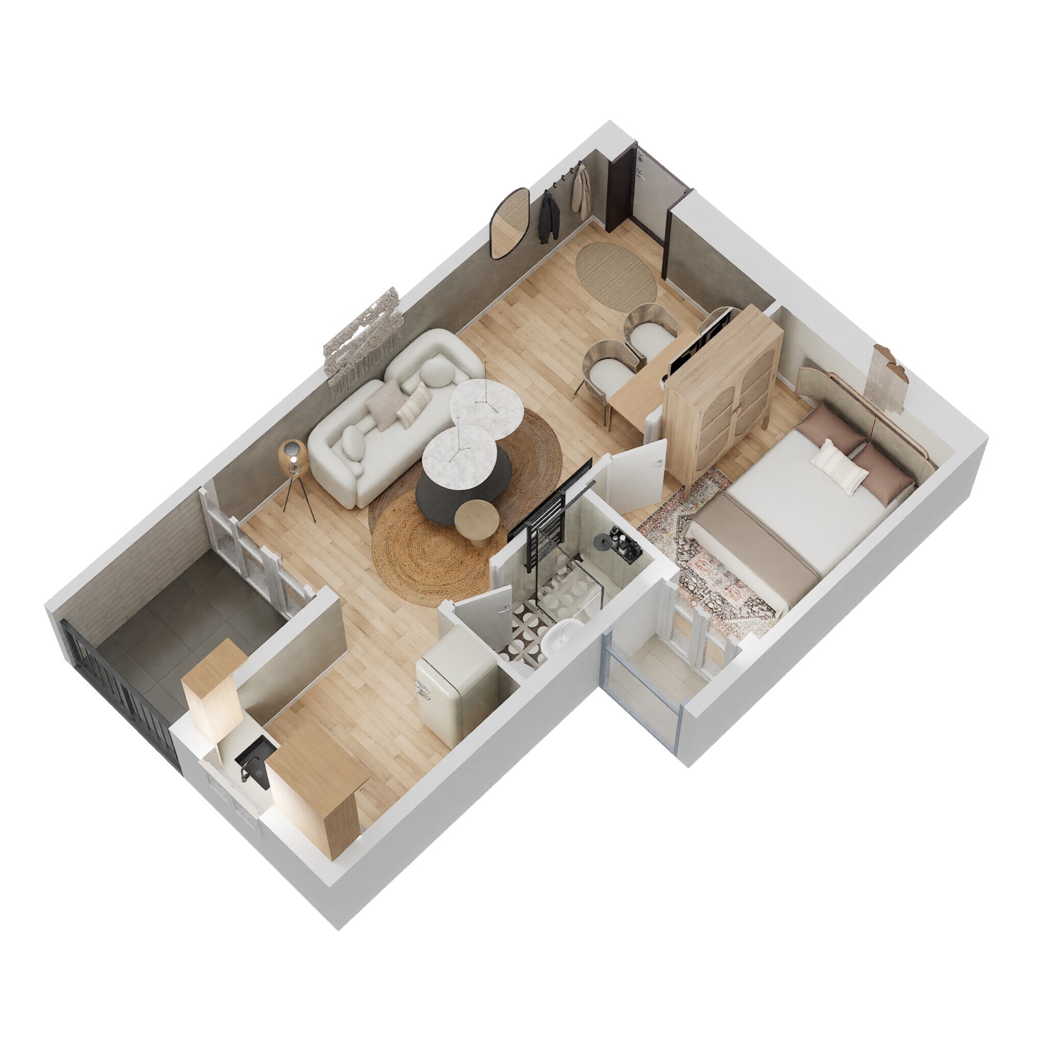 Floor plan of 1 BHK 196 Sq. Ft. Apartment in JP Regency Ambernath, Thane