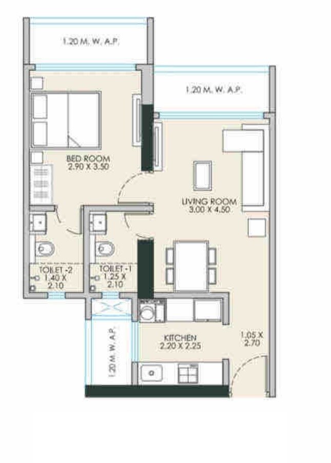  1 BHK Apartment at JP The Palace, Hatkesh Udhog Nagar – for Sale