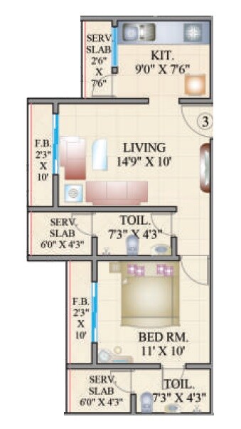 1 BHK 377 Sq. Ft. Apartment