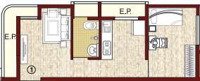1 BHK 302 Sq. Ft. Apartment in JVM Sky Court