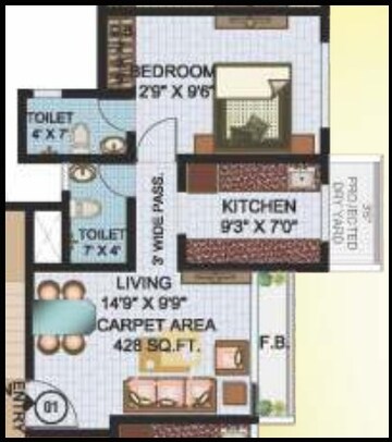  1 BHK Apartment at JVM Twin Tower, Kasarvadavali – for Sale
