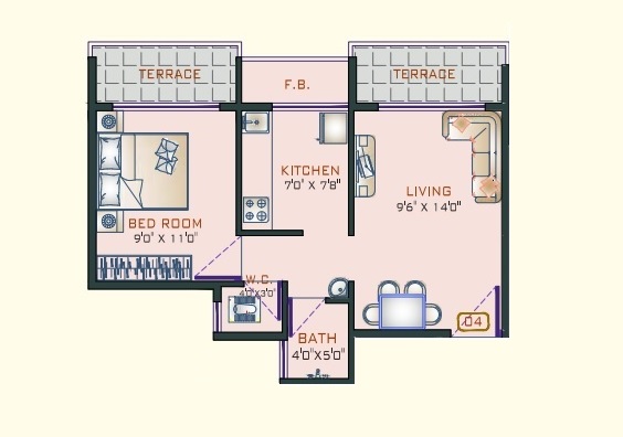 1 BHK 323 Sq. Ft. Apartment in Kalp City Phase I