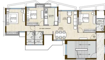 3 BHK Apartment at Kalpataru Hills Phase II, Manpada – for Rent