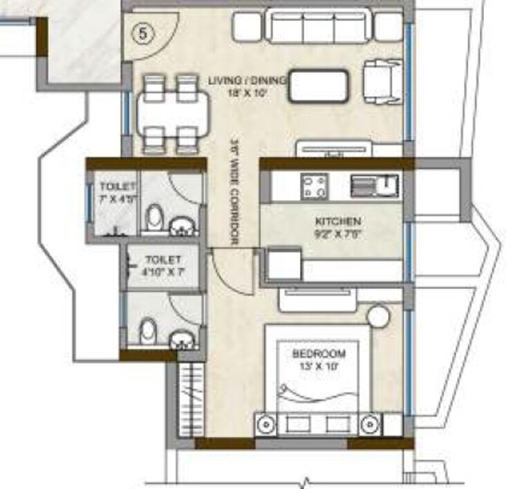 Other, kalpataru-hills 1 Bedroom 450 Sq.Ft. Apartment In Manpada Thane 8651092