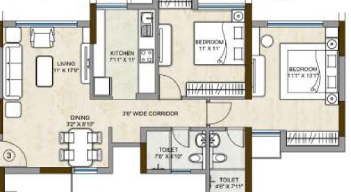 kalpataru hills apartment 2 bhk 632sqft 20213529163524