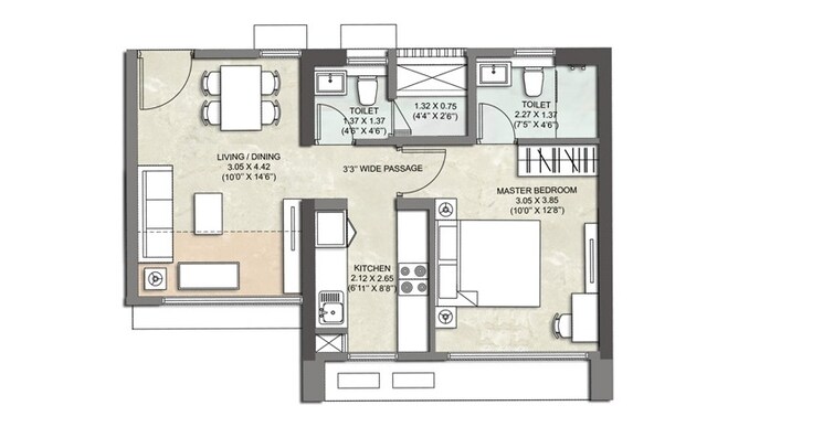 Other, kalpataru-immensa 1 Bedroom 450 Sq.Ft. Apartment In Kolshet Road Thane 8748808