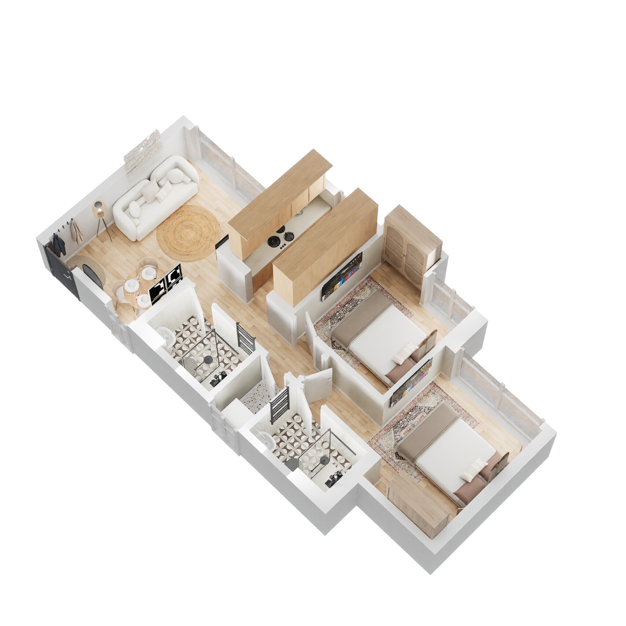 2 BHK 637 Sq. Ft. Apartment