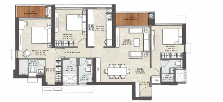 Other, kalpataru-immensa 3 Bedroom 1133 Sq.Ft. Apartment In Kolshet Industrial Area Thane 8924531