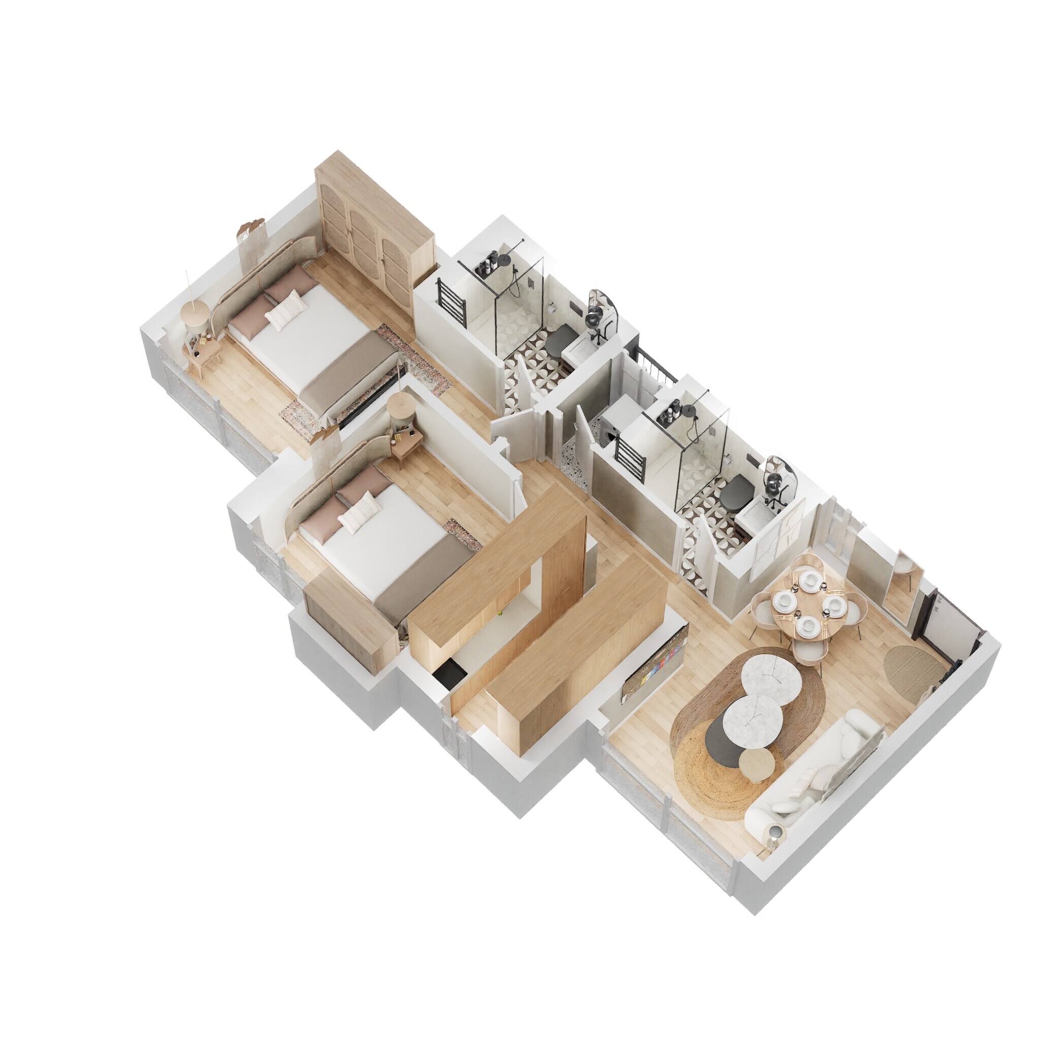 2 BHK 706 Sq. Ft. Apartment