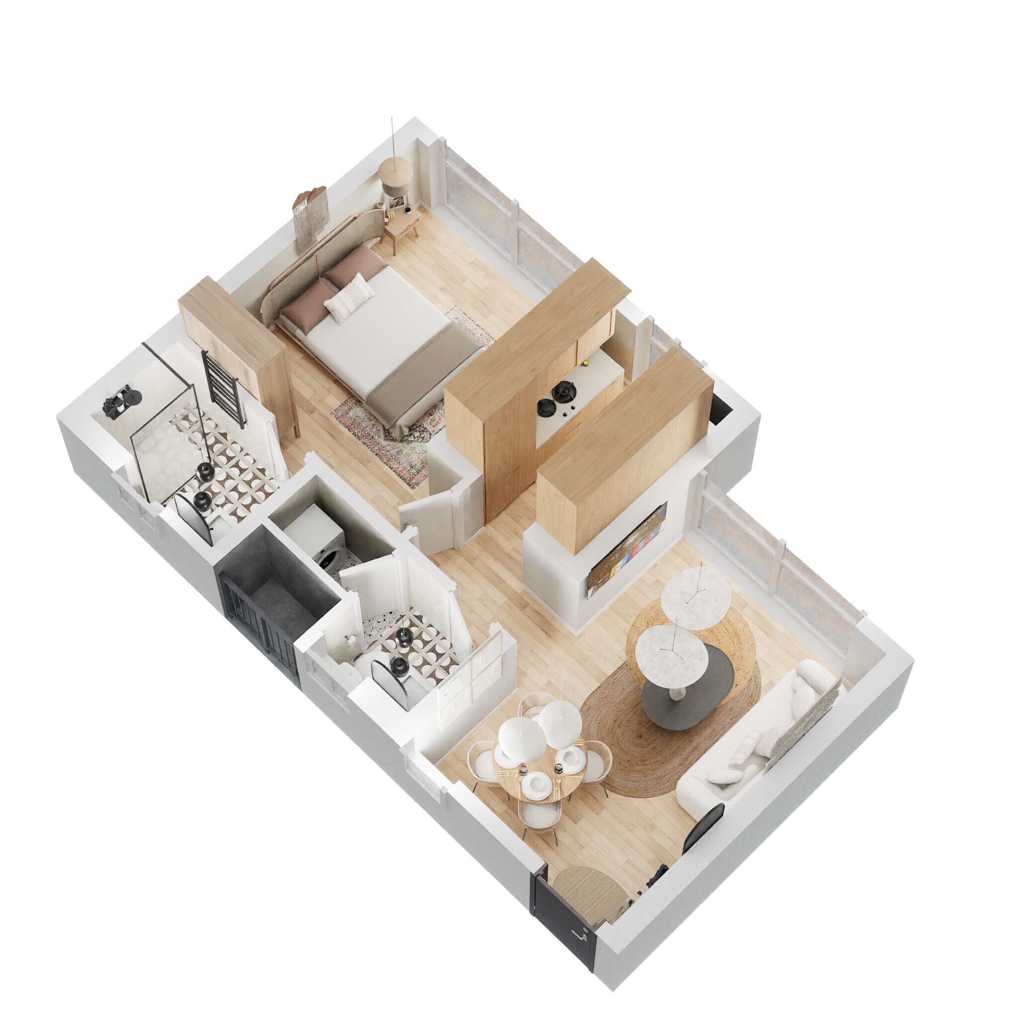 1 BHK 450 Sq. Ft. Apartment