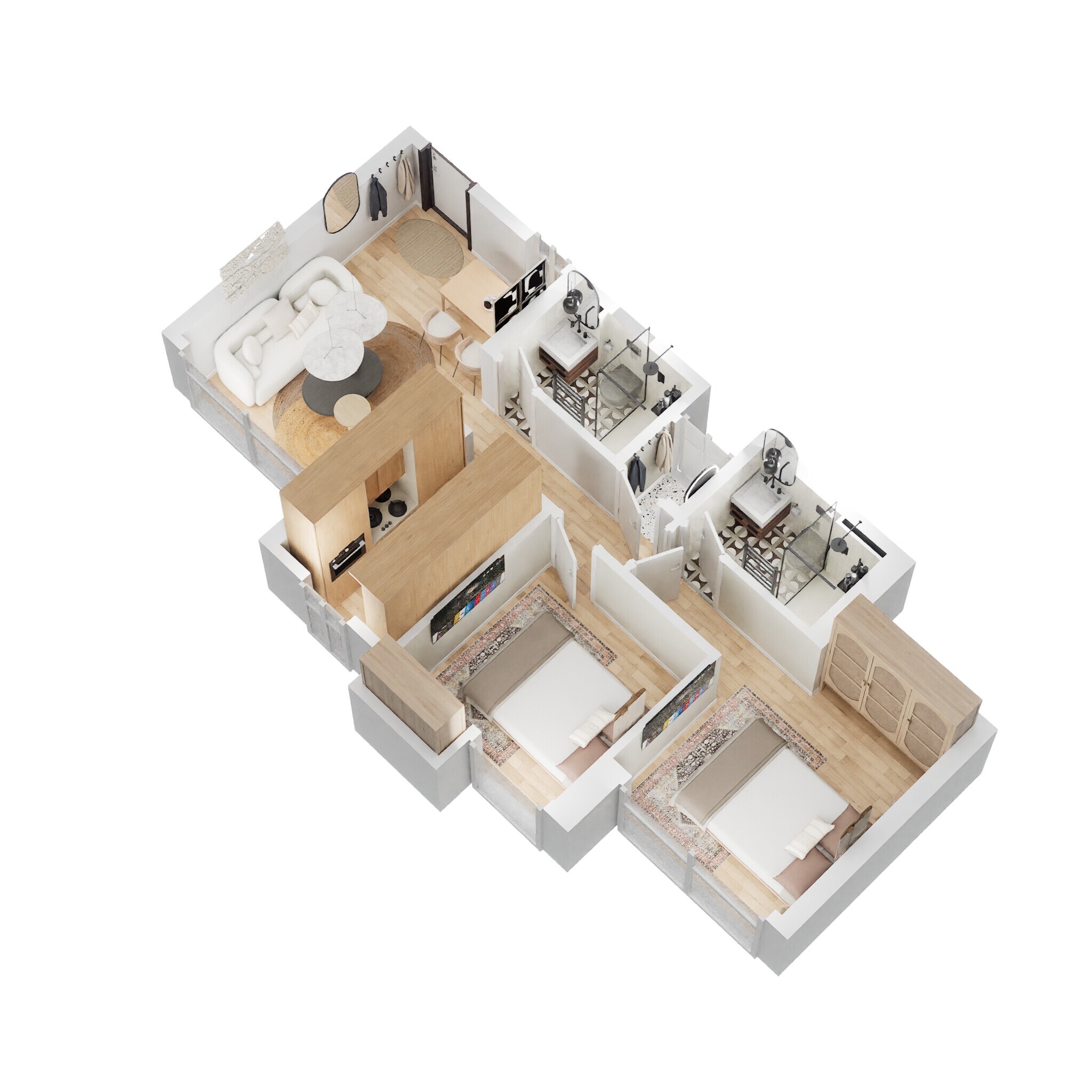 2 BHK 598 Sq. Ft. Apartment