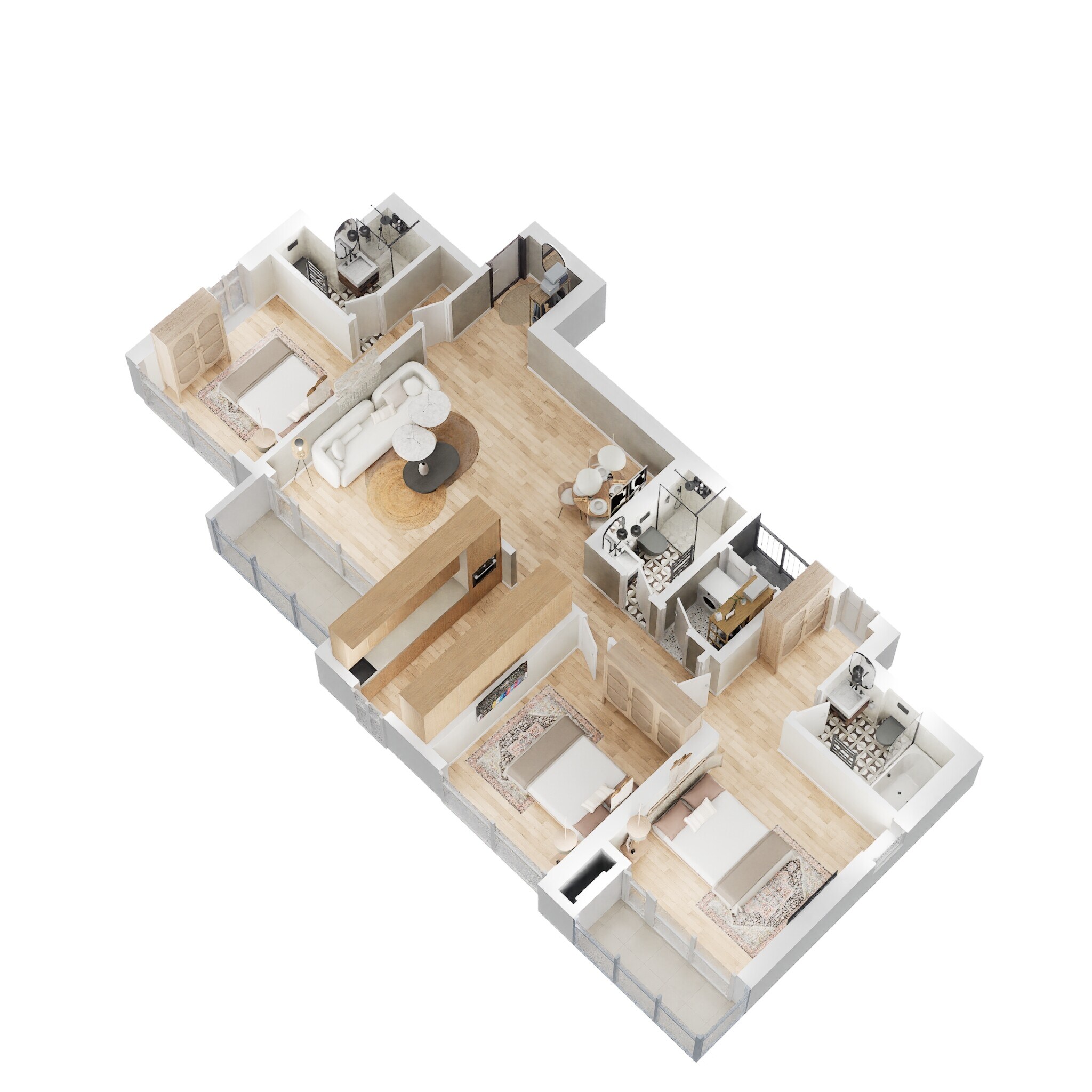 3 BHK 944 Sq. Ft. Apartment