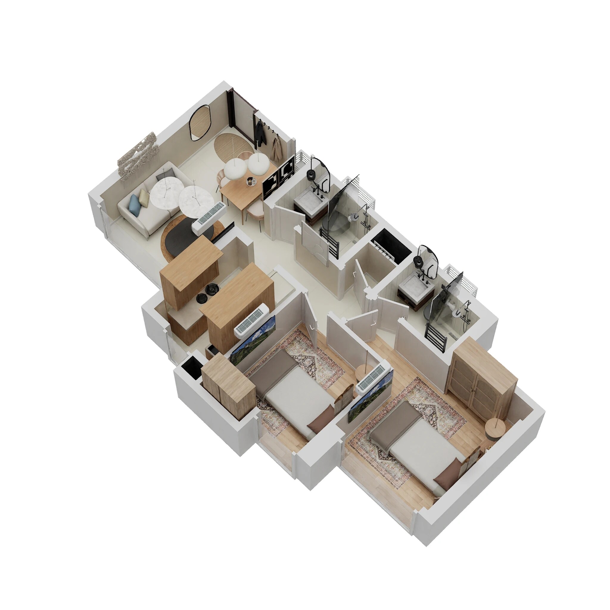 2 BHK 598 Sq. Ft. Apartment